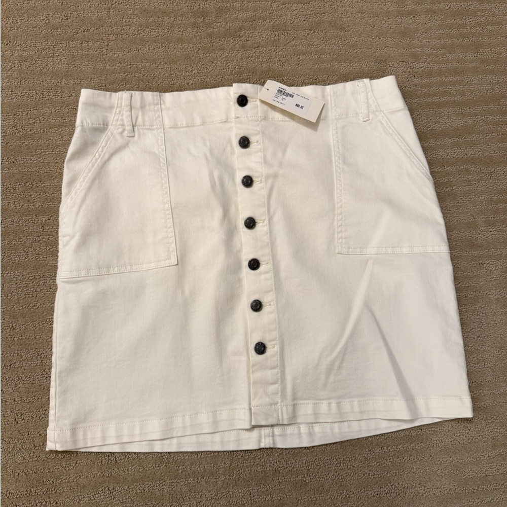 Kut from the Kloth Cream Button-Front Mini Skirt